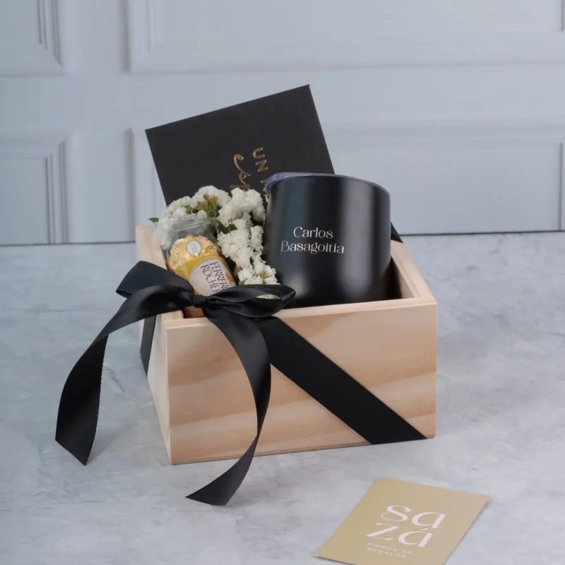 Mini Set para Él: Bombones, Flores & Vaso Térmico Personalizado
