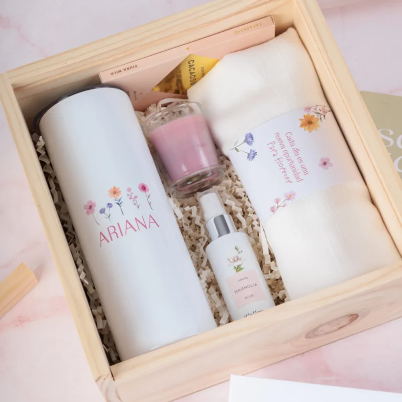 Ariana: Termo Personalizado, Pashmina & Vela Aromática