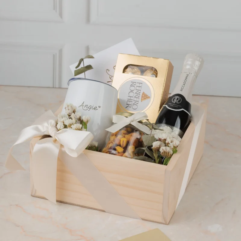 Pack Floral Ricaddonna & Ferrero Rocher con Vaso Térmico Personalizado