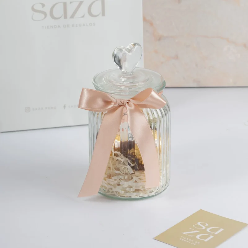 Frasco Corazón con Infusión & Bombones