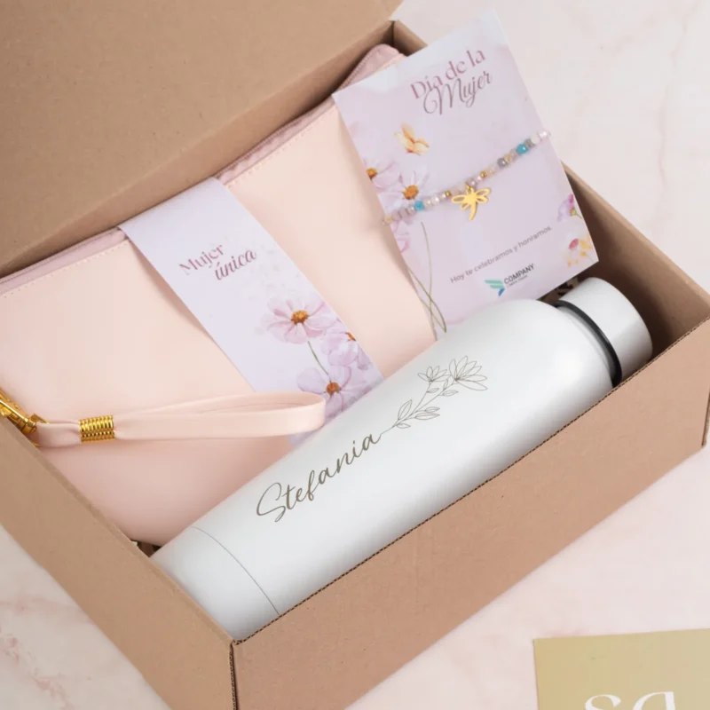 Pack Mujer: Neceser, Pulsera & Termo Personalizado
